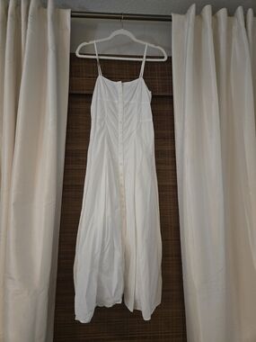 J. Crew White Button-Front Maxi Sundress